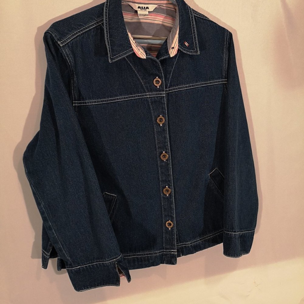 Alia Petites Ladies Button Closure Jean Jacket
